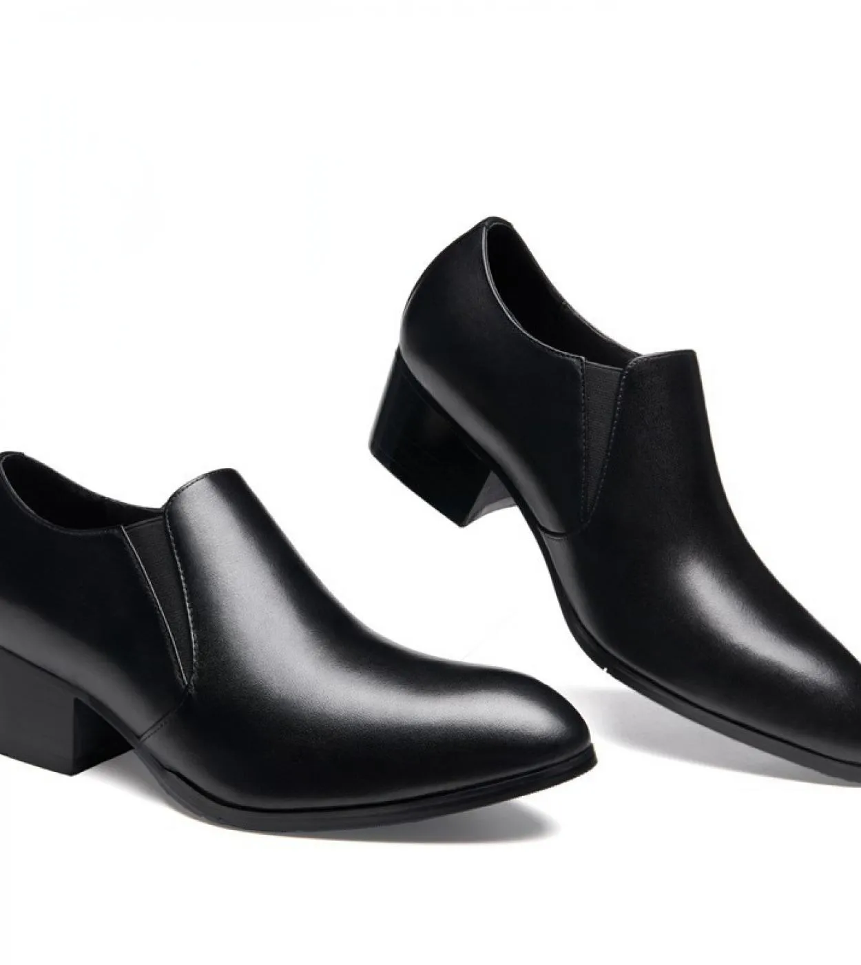 Scarpe eleganti nere da uomo con tacchi alti di lusso in vera pelle stile autunnale nuove scarpe da uomo con altezza sociale
