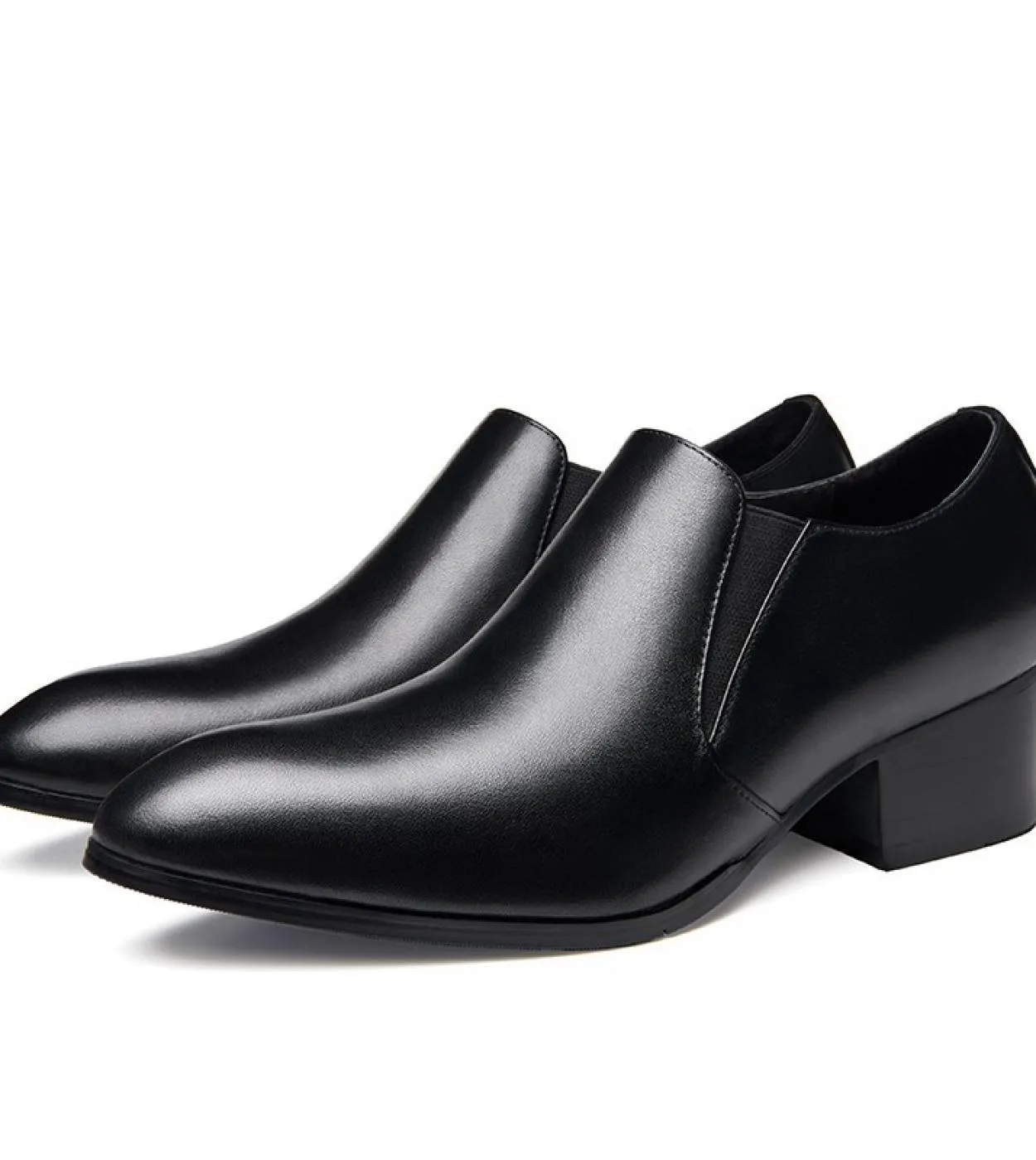 Scarpe eleganti nere da uomo con tacchi alti di lusso in vera pelle stile autunnale nuove scarpe da uomo con altezza sociale