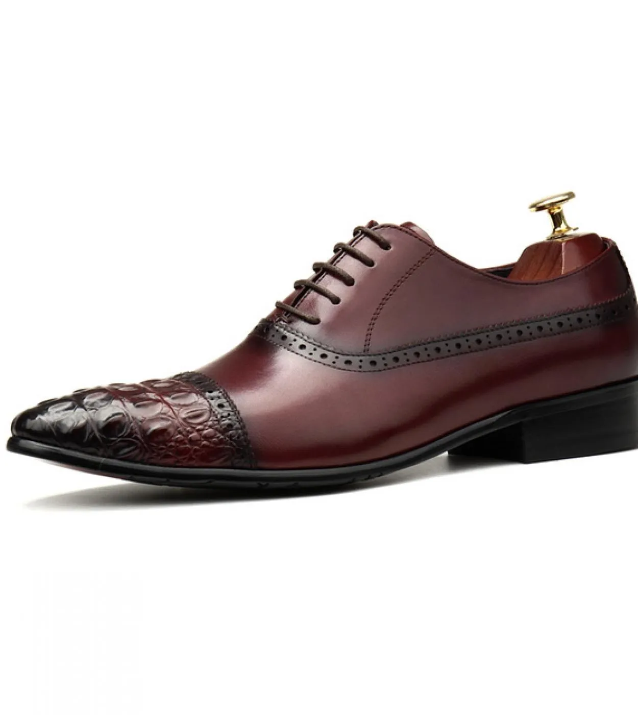 Scarpe eleganti nere da uomo Scarpe da uomo di lusso in vera pelle alla moda con motivo a coccodrillo in pelle verniciata da spo