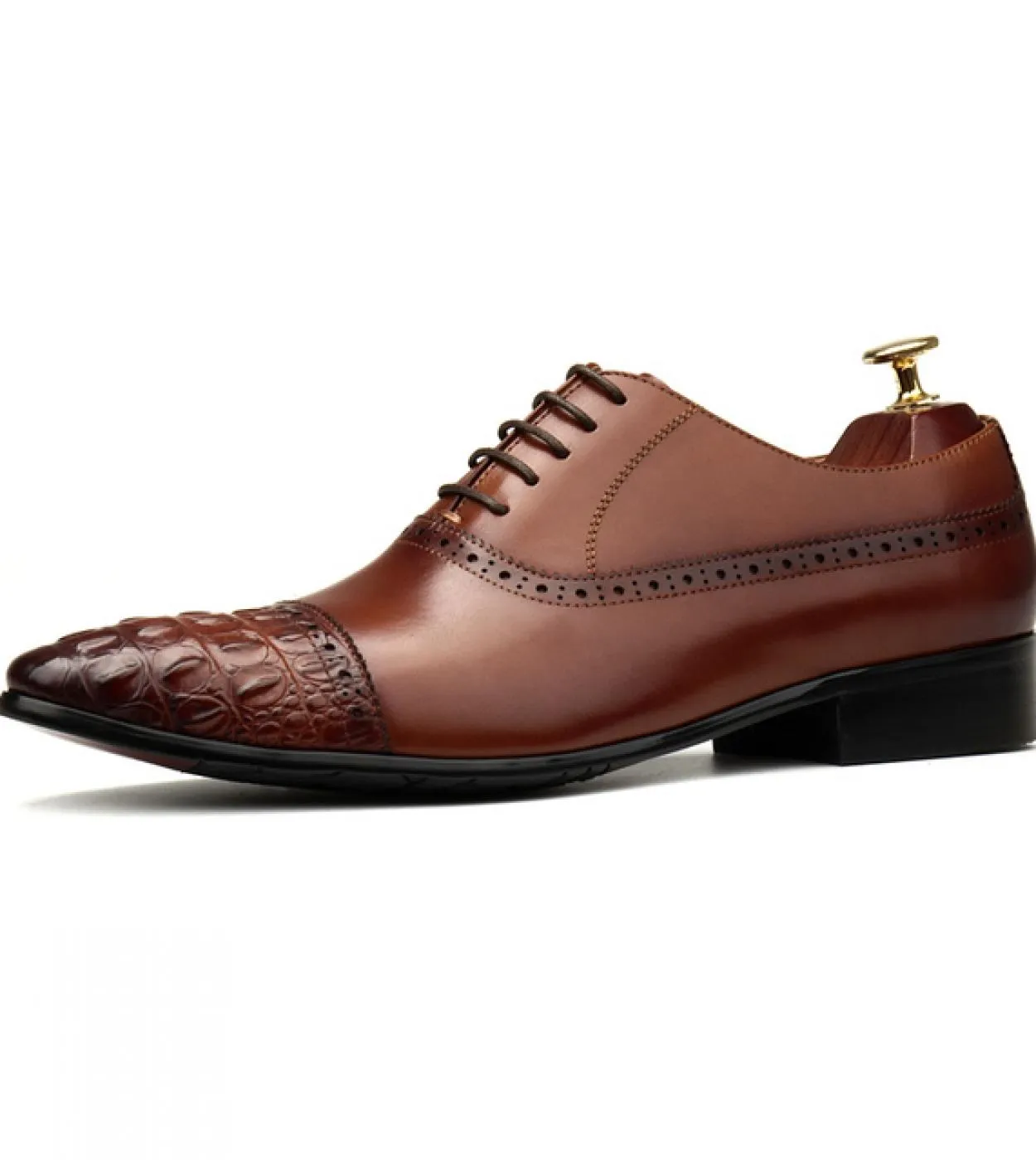 Scarpe eleganti nere da uomo Scarpe da uomo di lusso in vera pelle alla moda con motivo a coccodrillo in pelle verniciata da spo