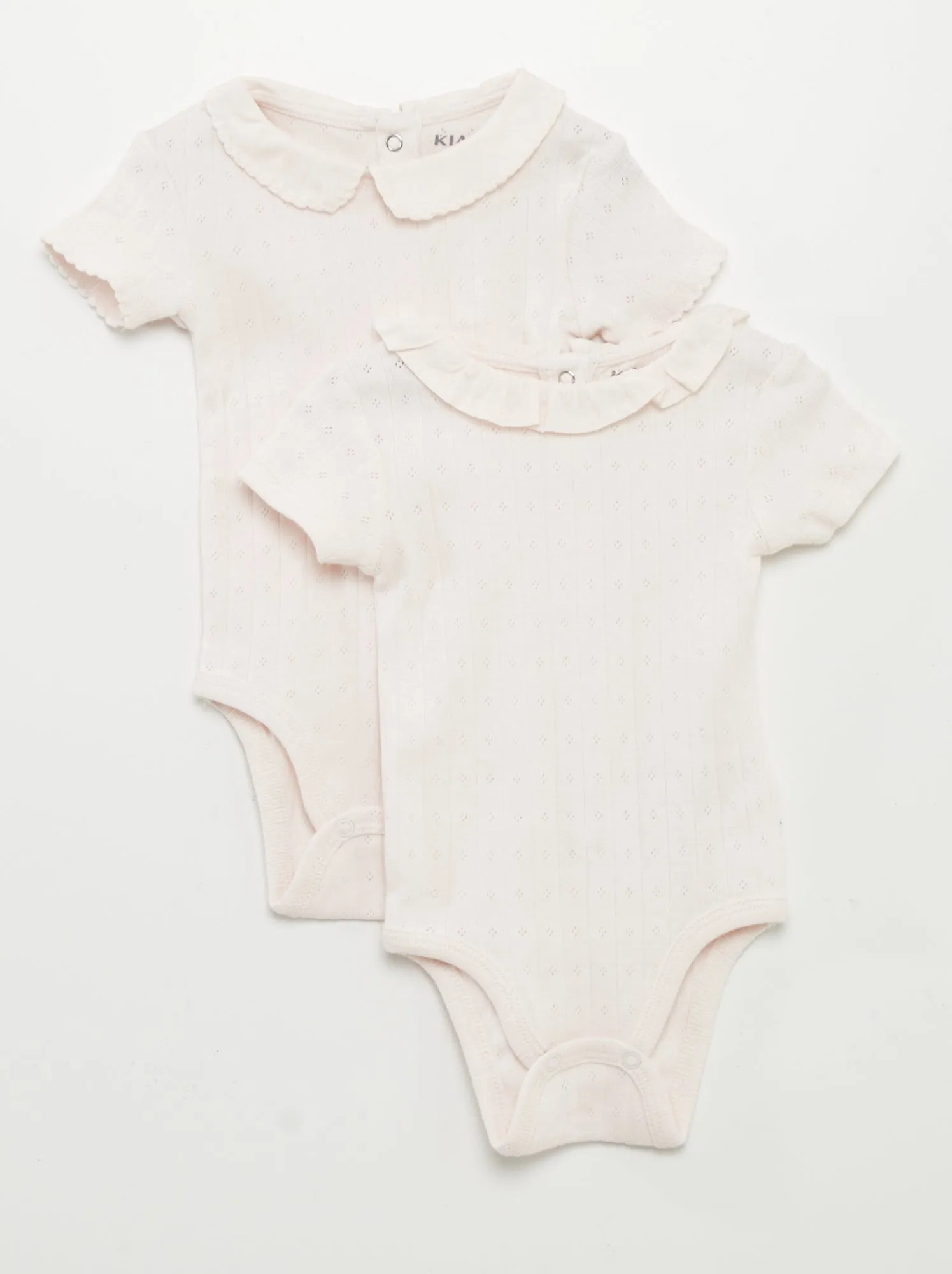 Set di 2 body in maglia pointelle - ROSA