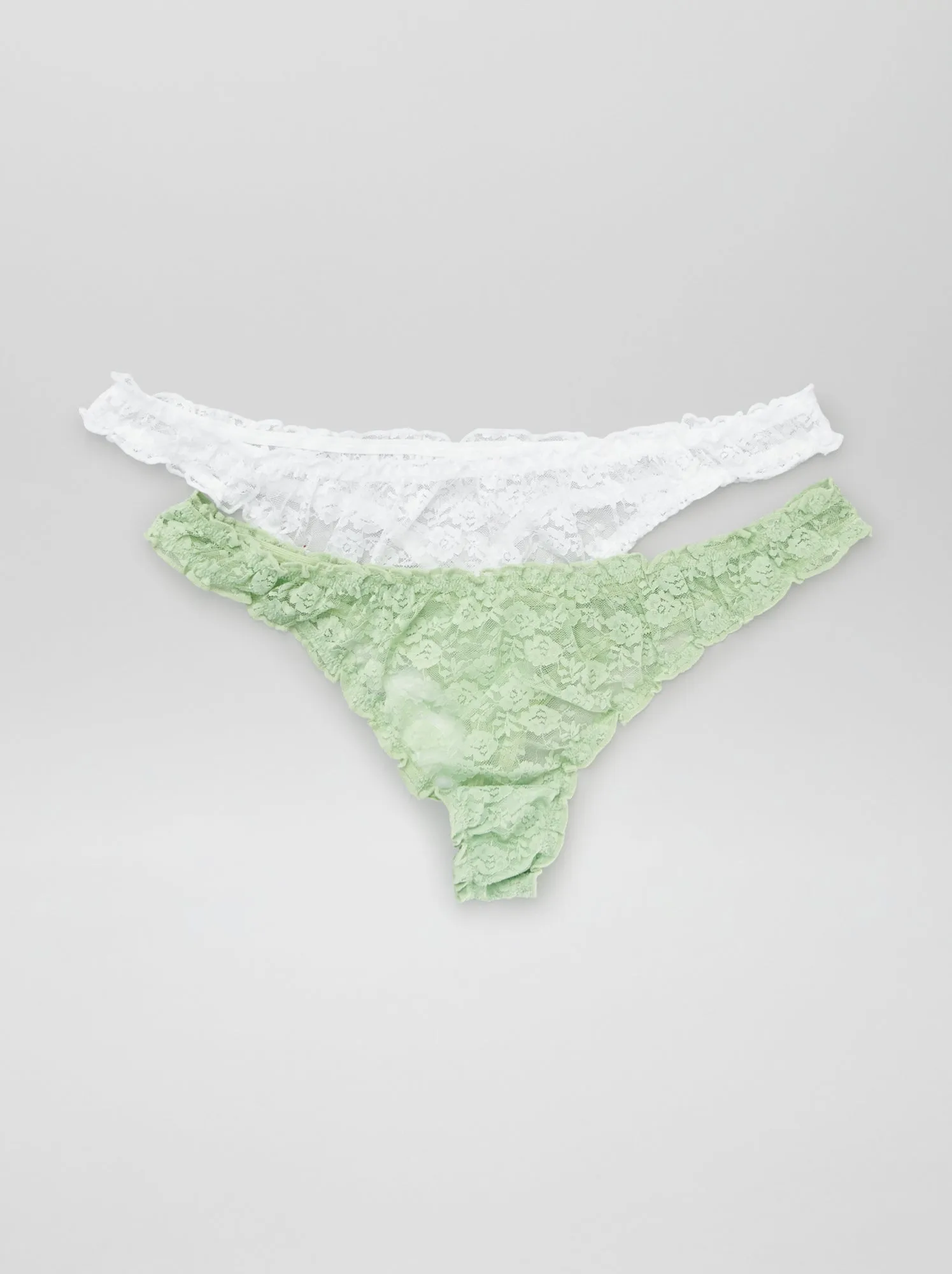 Set di 2 perizomi in pizzo - verde iris