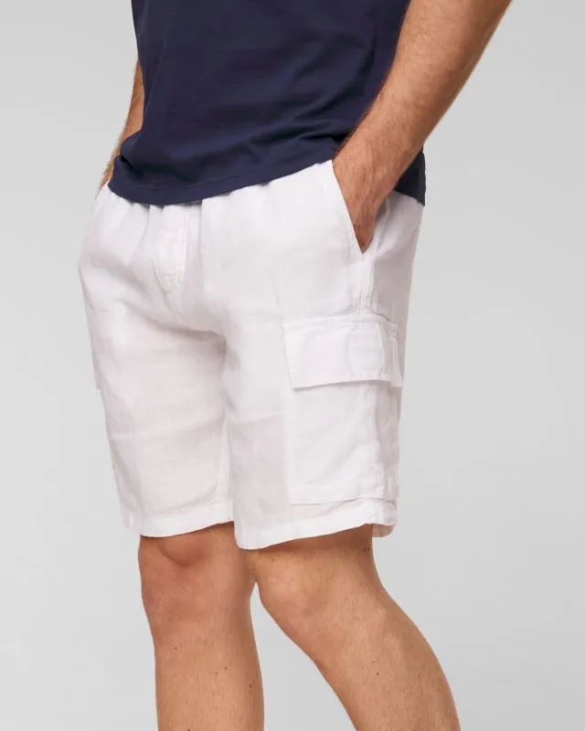 Shorts bianchi di lino da uomo Vilebrequin Baie