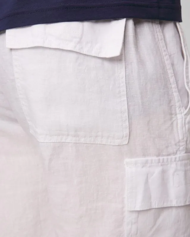 Shorts bianchi di lino da uomo Vilebrequin Baie