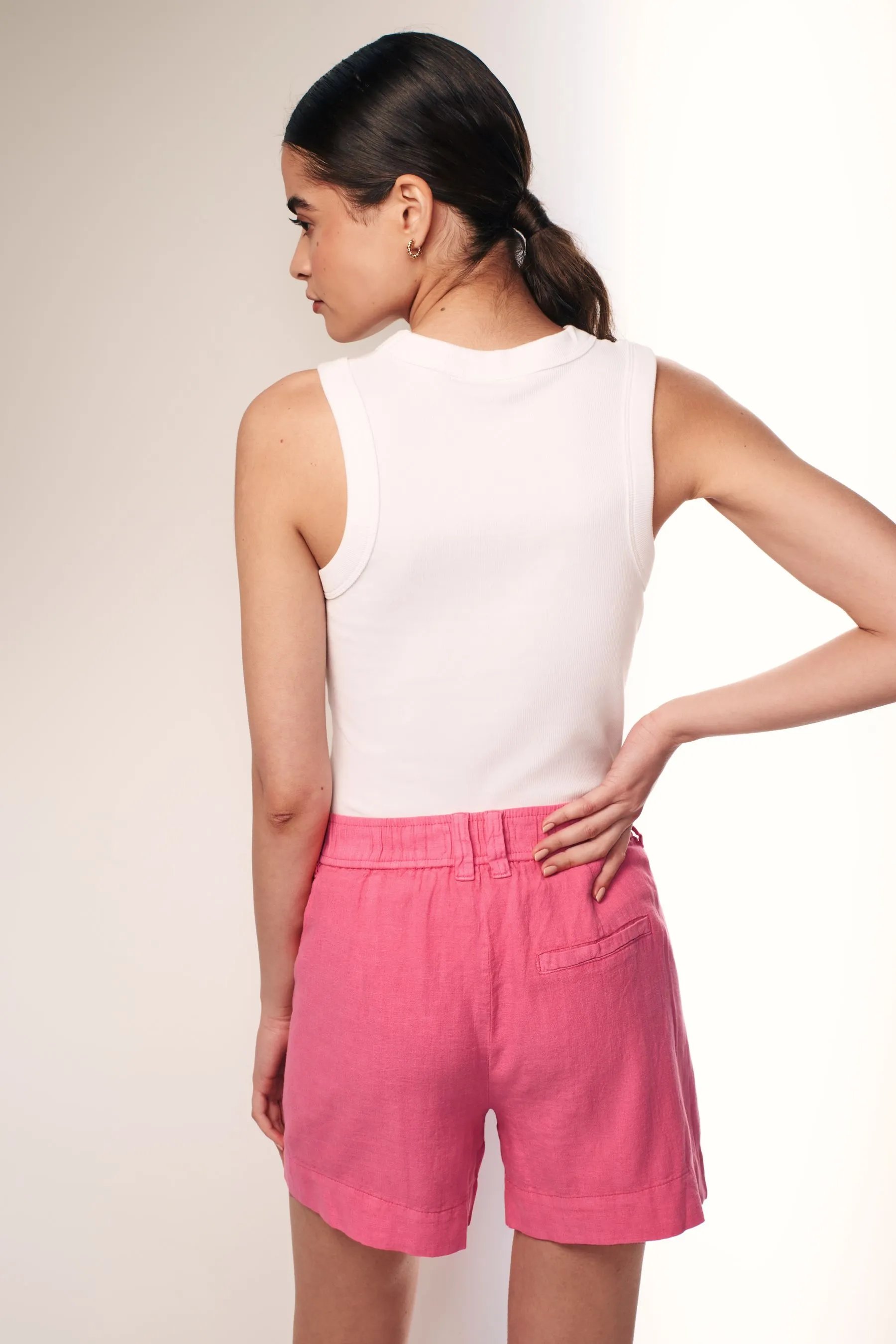 Shorts boyfriend in misto lino