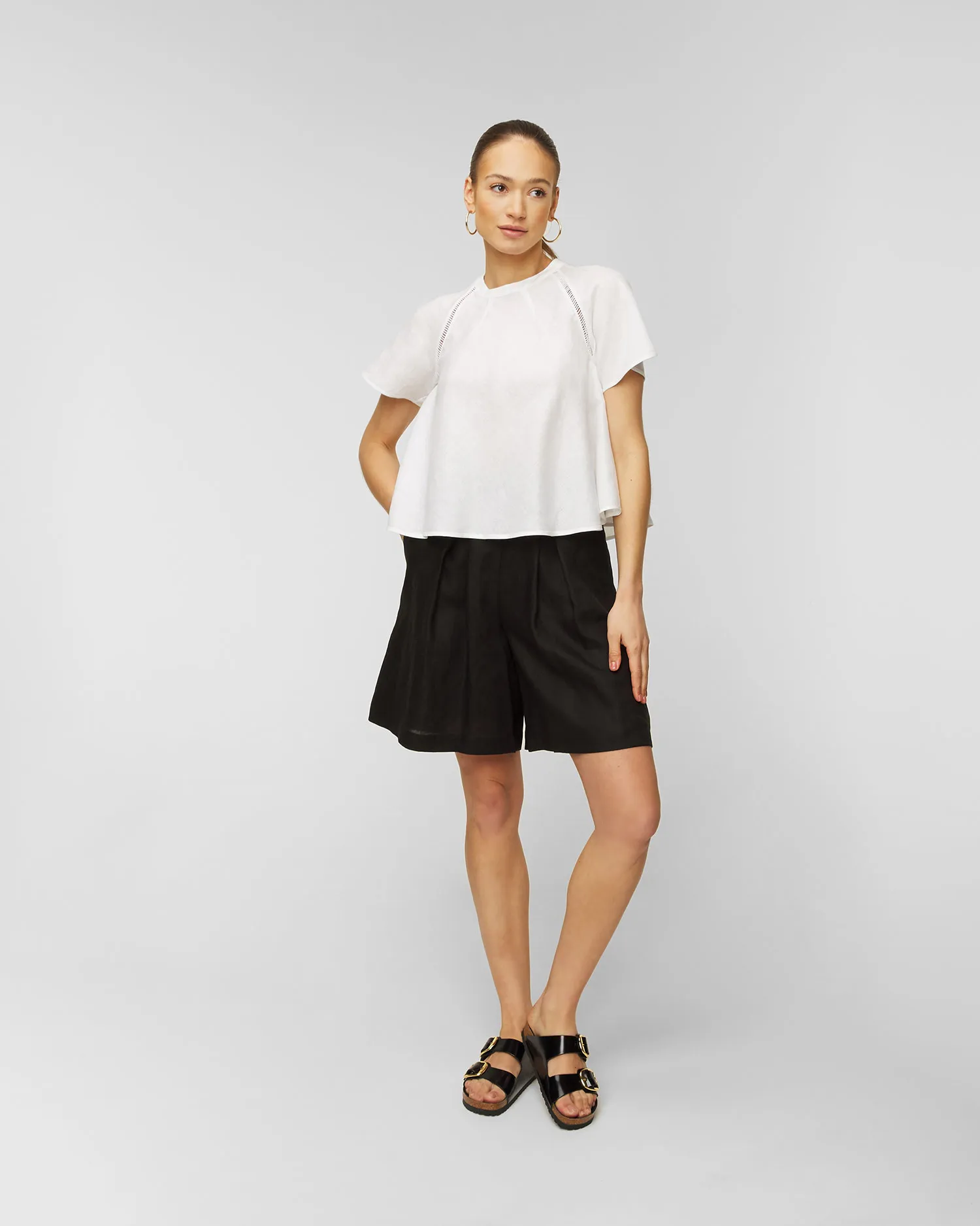 Shorts di lino Joslin Peyton JOS221363-black