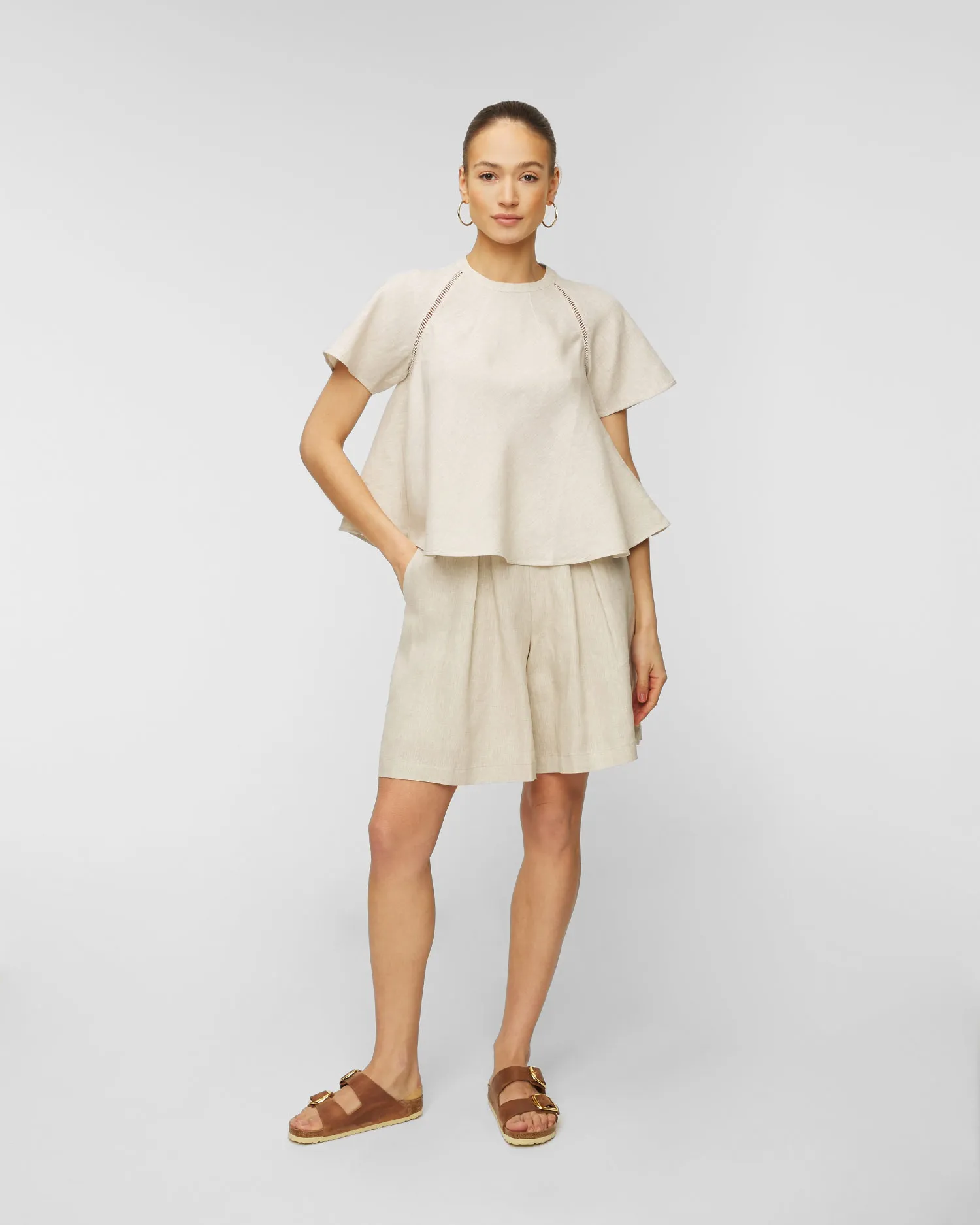 Shorts di lino Joslin Peyton JOS221363-flax