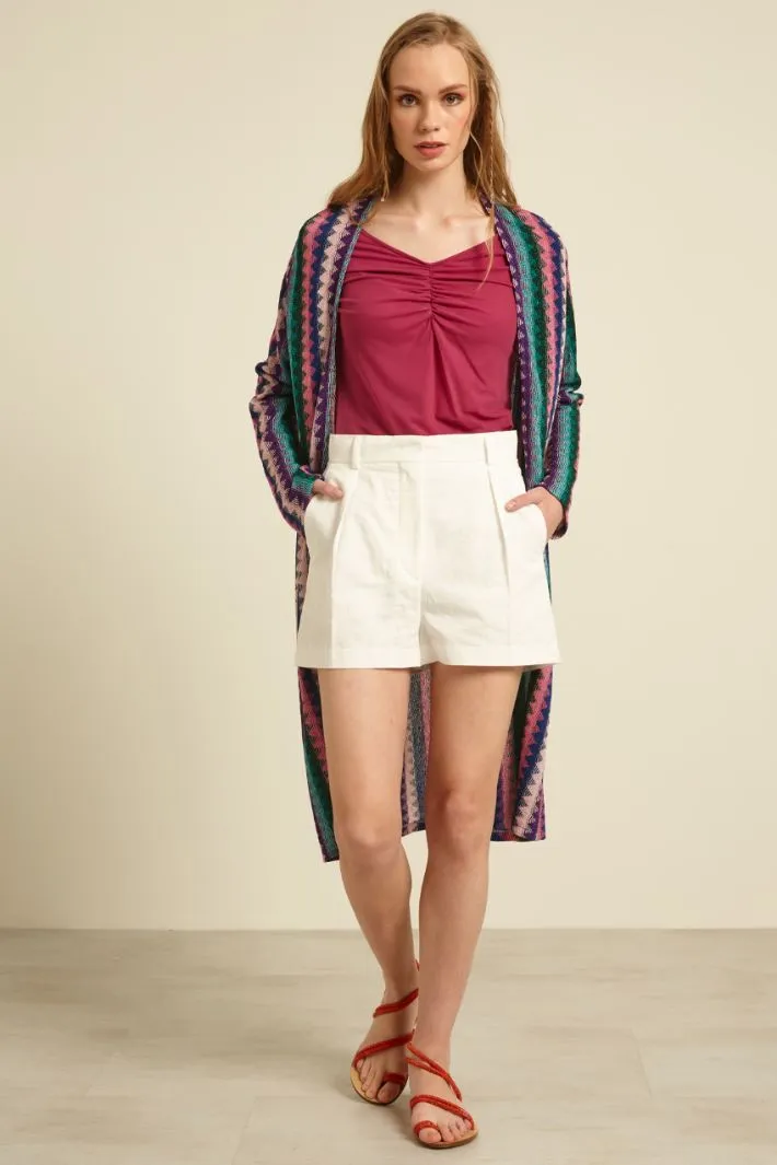 Shorts in cotone e lino