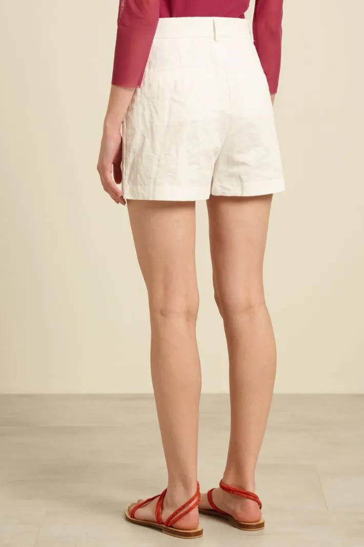 Shorts in cotone e lino