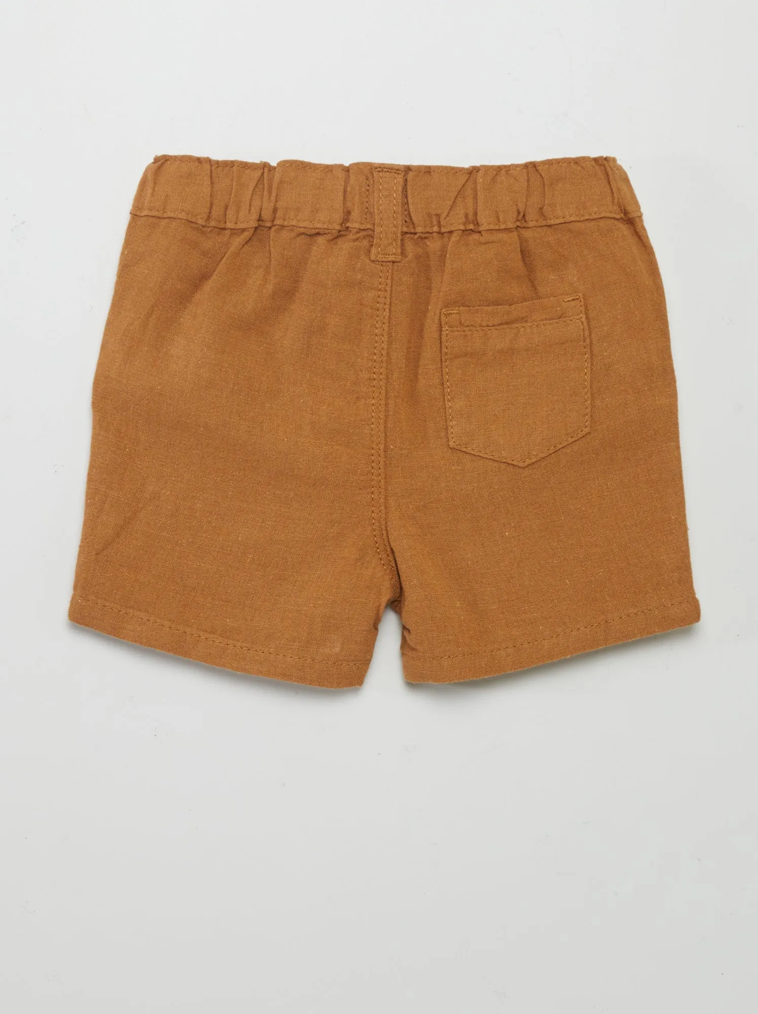 Shorts in misto lino - BEIGE