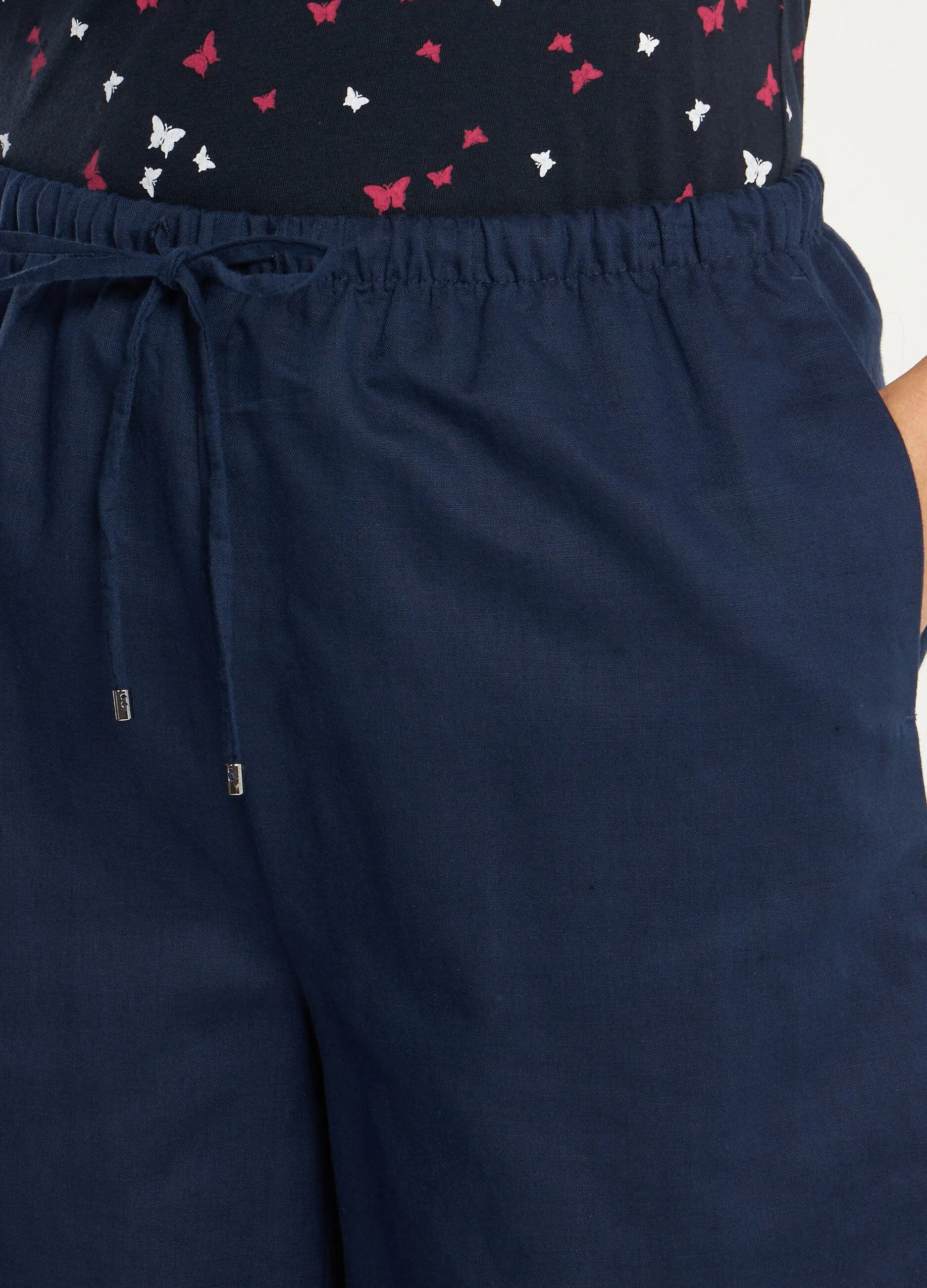 Shorts in misto lino donna