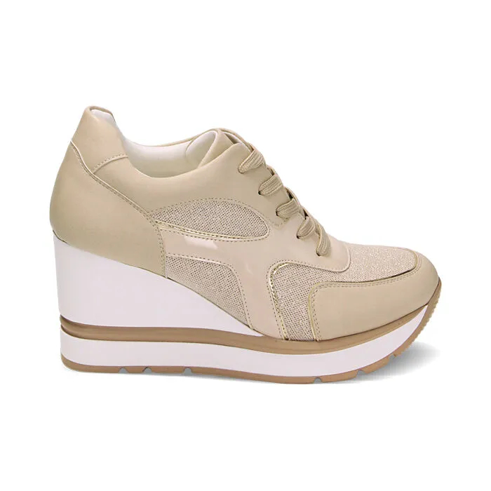 Sneakers plateau beige
