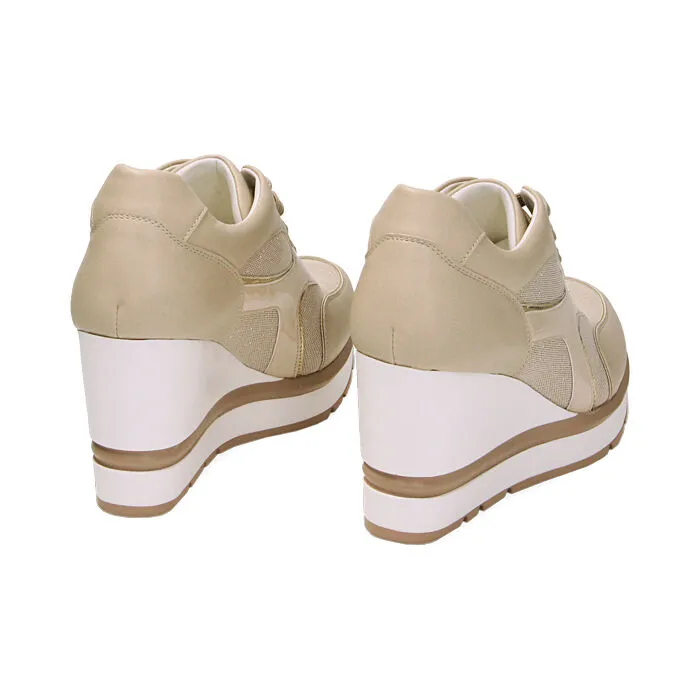 Sneakers plateau beige