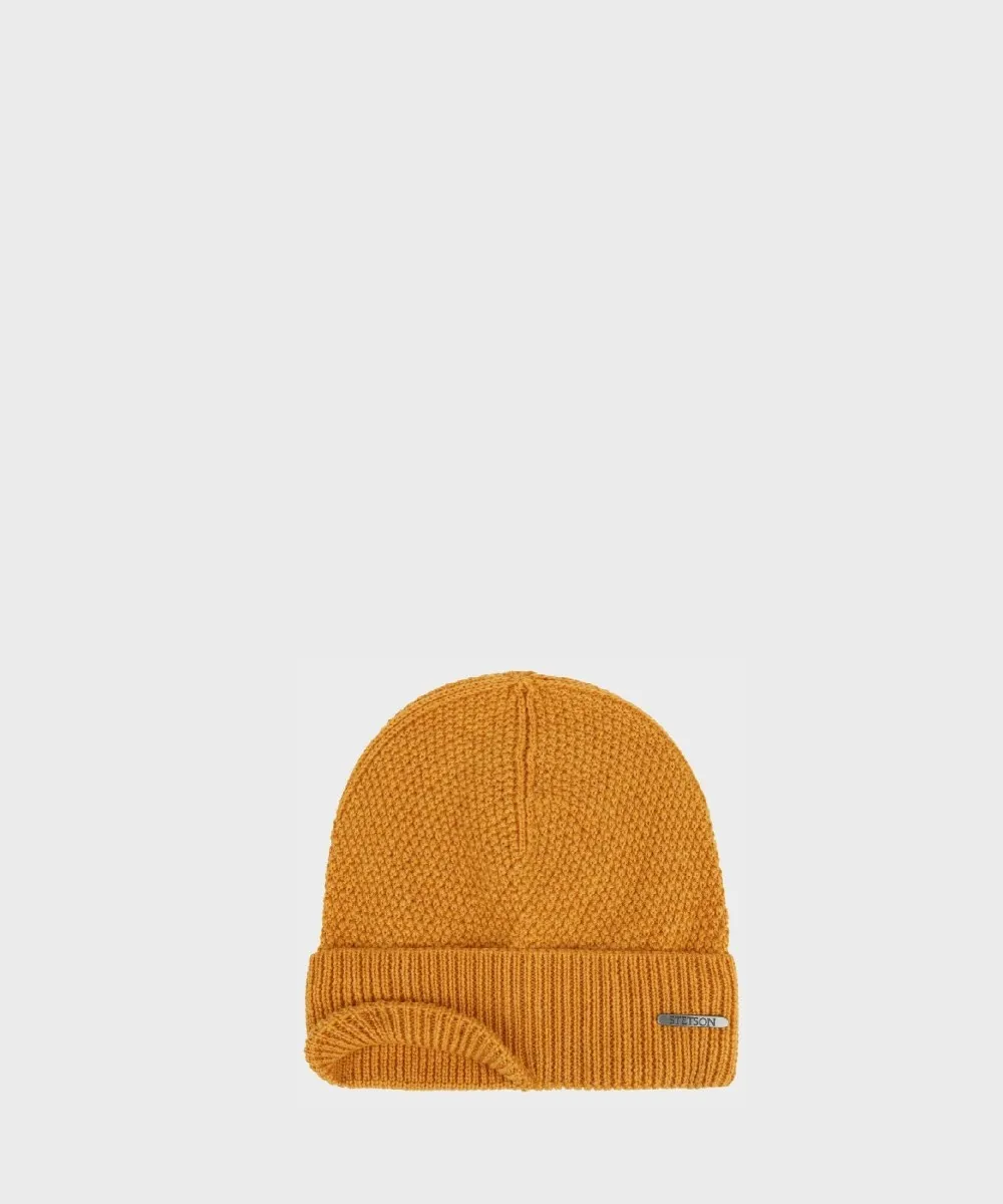 Stetson Beanie berretto a maglia in lana Merino, arancio honey