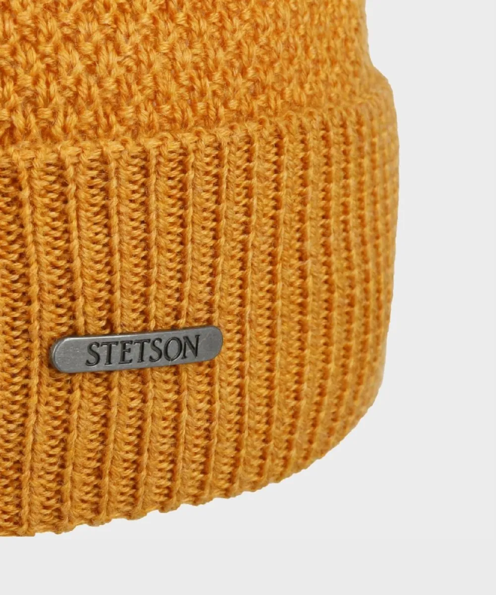 Stetson Beanie berretto a maglia in lana Merino, arancio honey