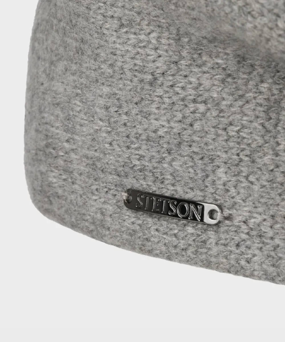 Stetson Beanie berretto a maglia in lana Merino, light grey melange