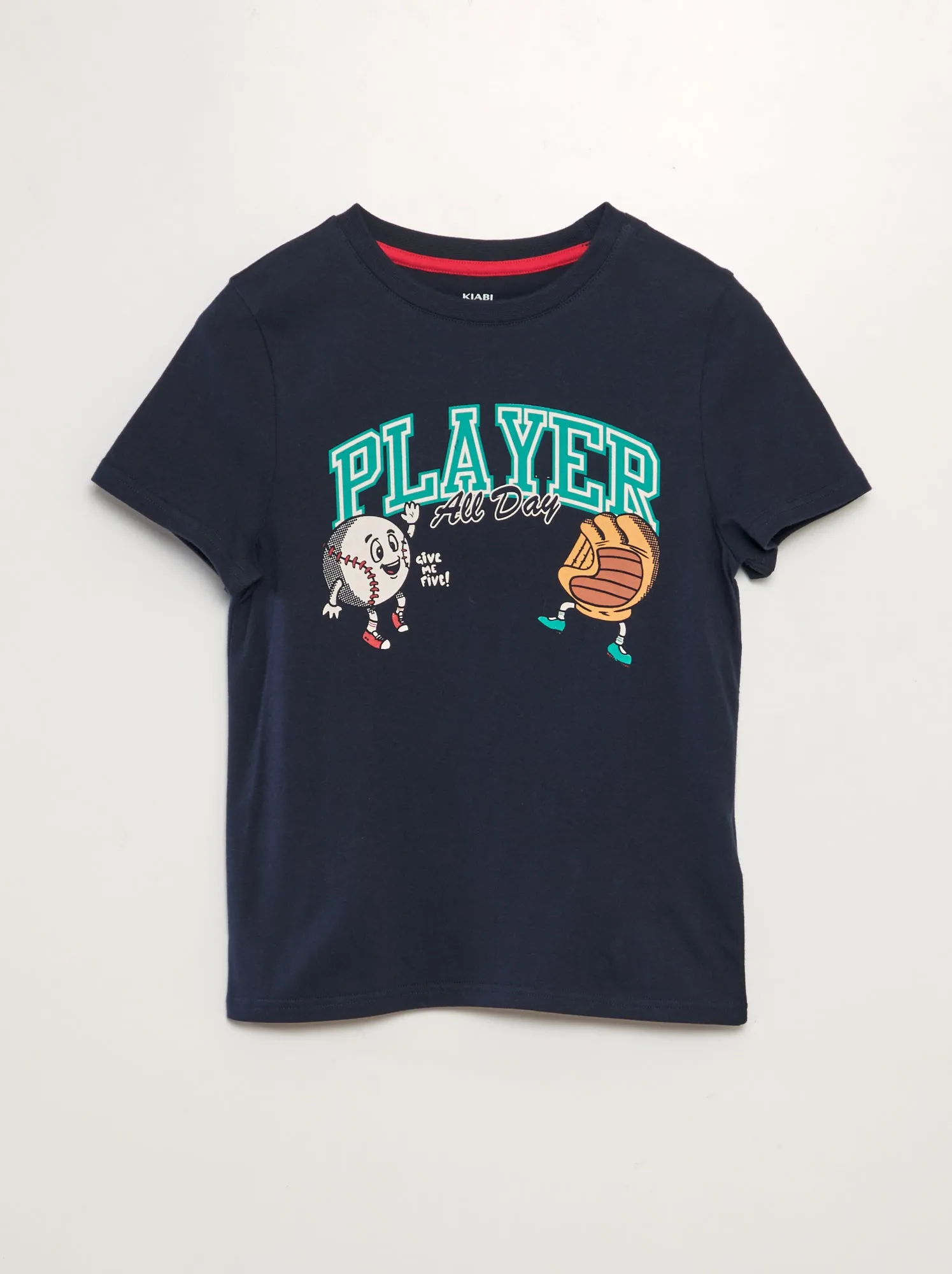 T-shirt in maglia jersey stampata - BLU