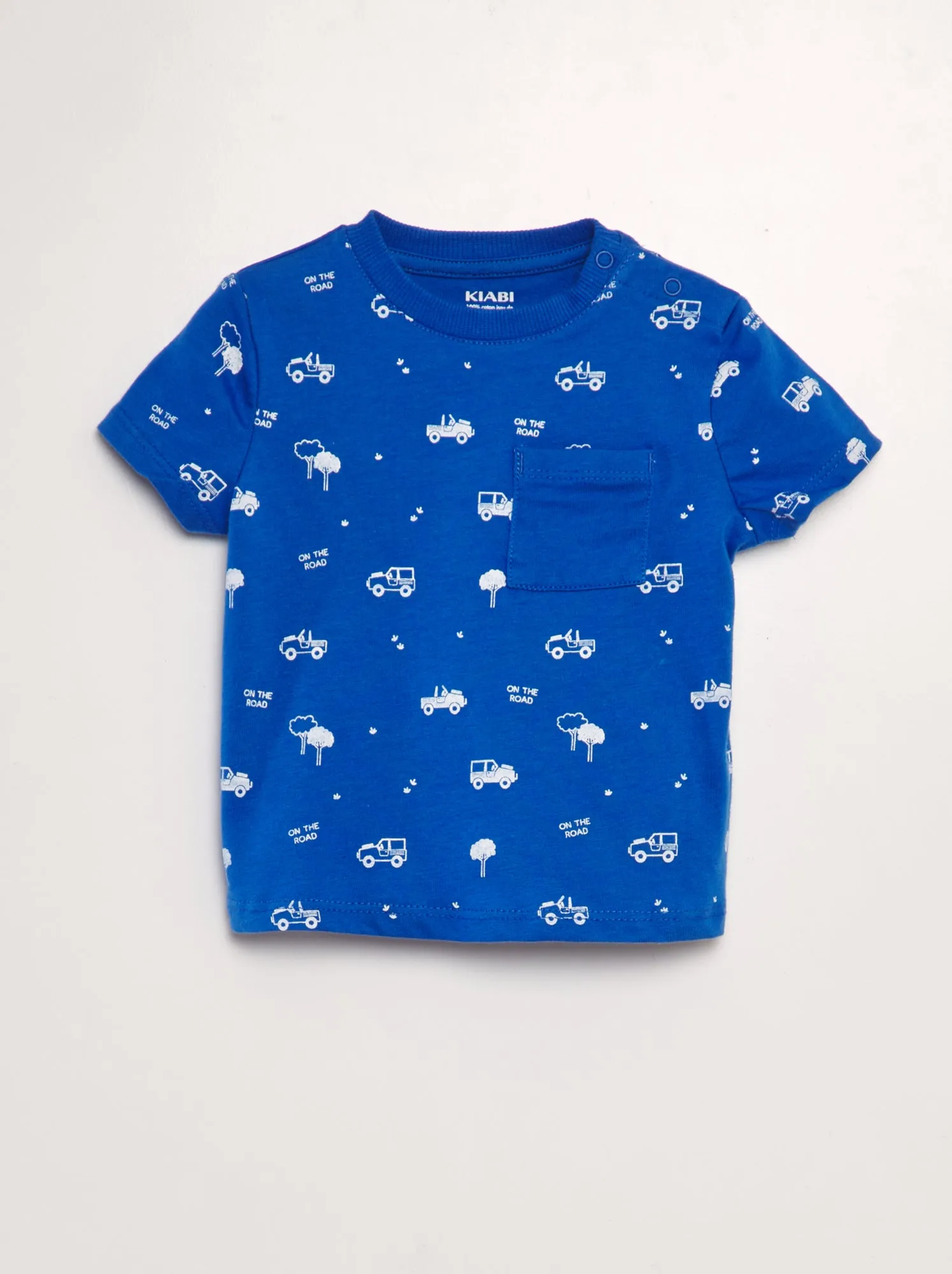 T-shirt stampata con tasche - BLU