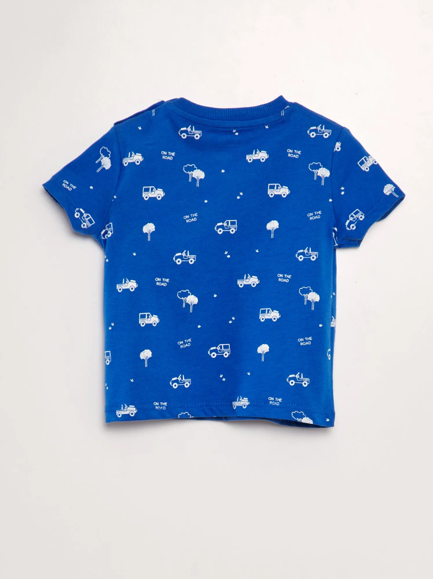 T-shirt stampata con tasche - BLU