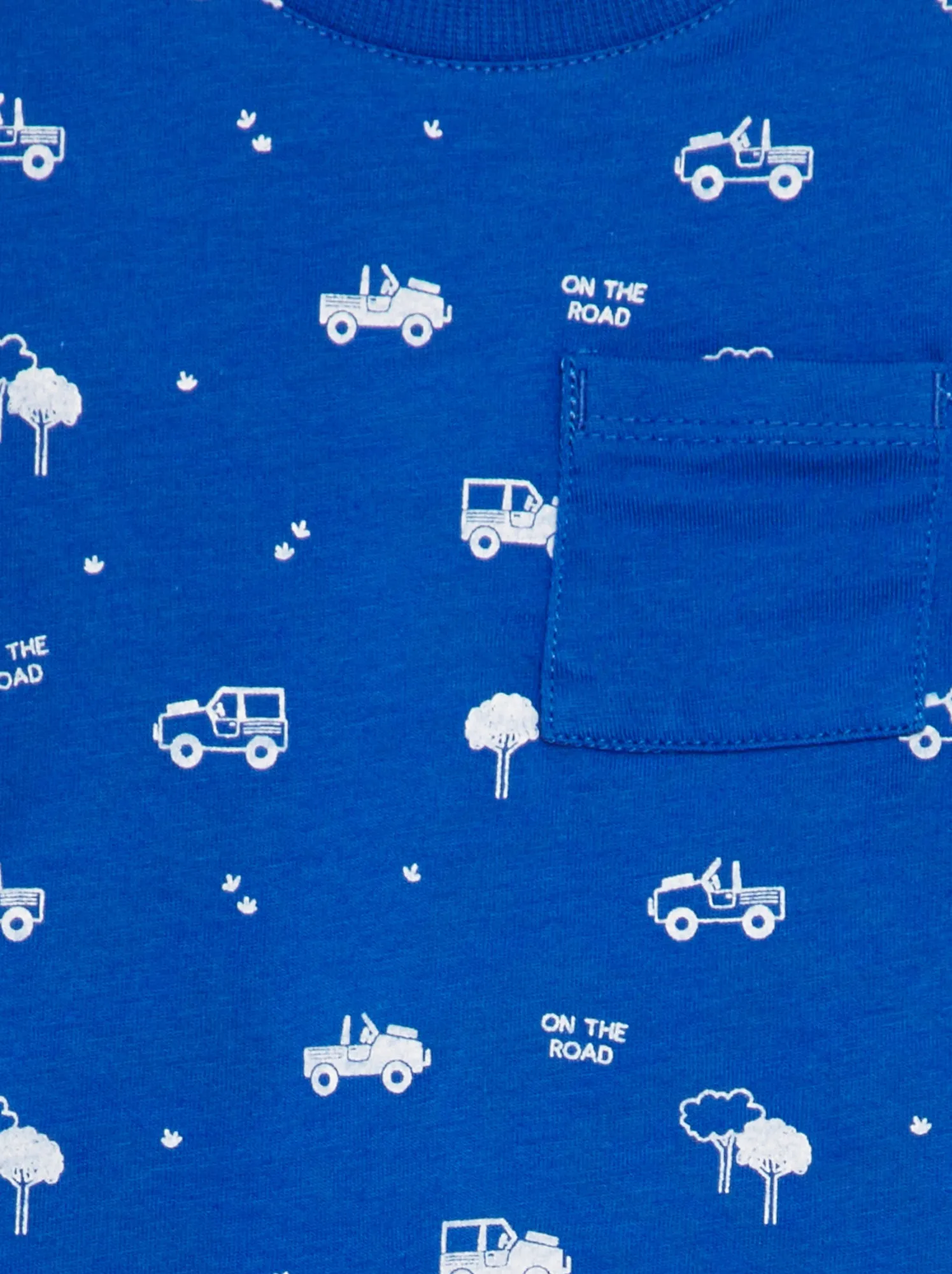 T-shirt stampata con tasche - BLU