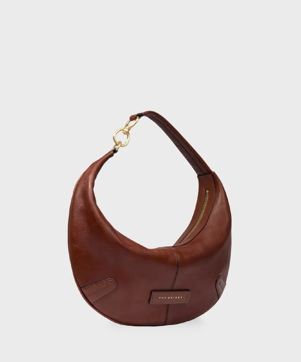 The Bridge Flavia borsa baguette grande in pelle cuoio marrone