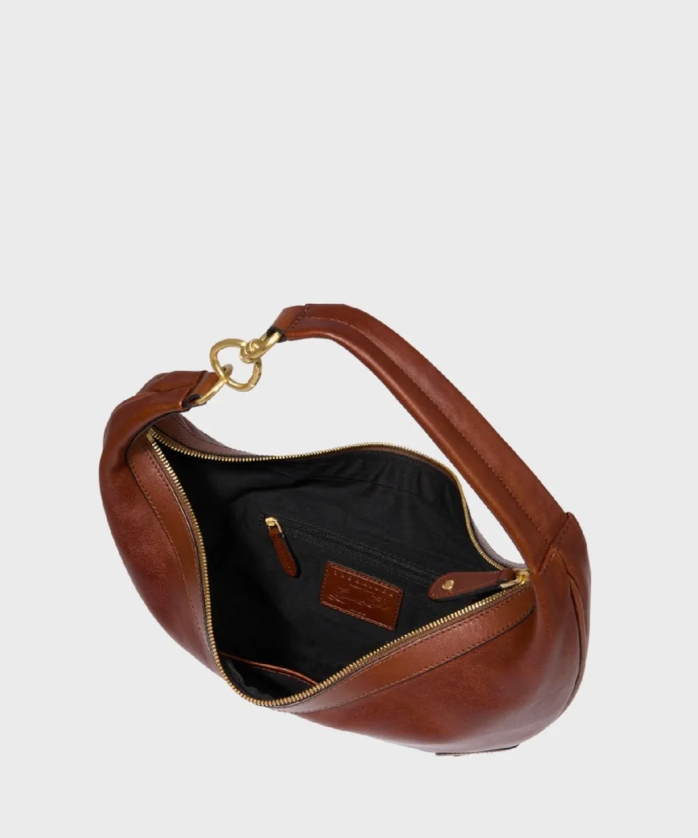 The Bridge Flavia borsa baguette grande in pelle cuoio marrone