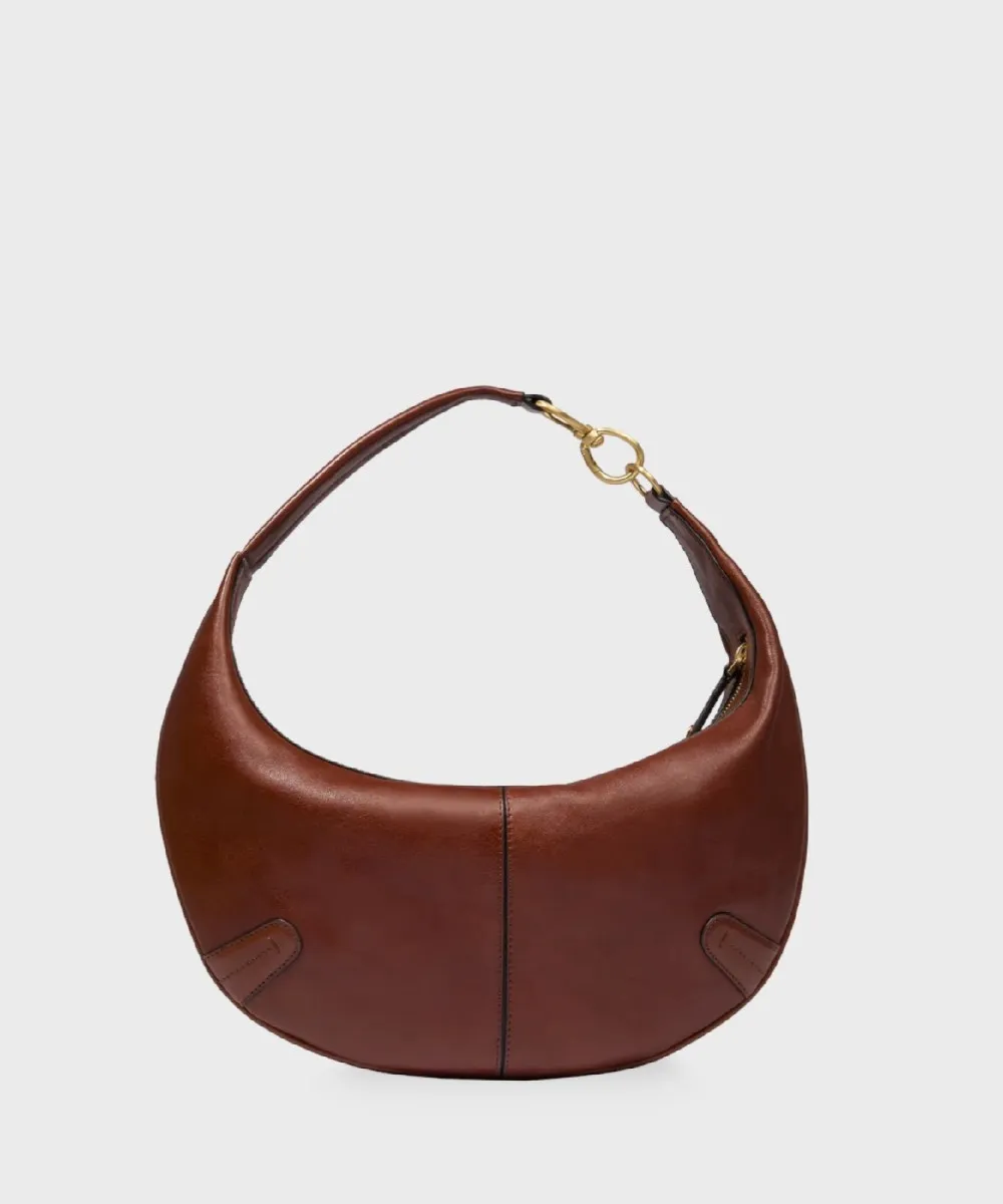 The Bridge Flavia borsa baguette grande in pelle cuoio marrone