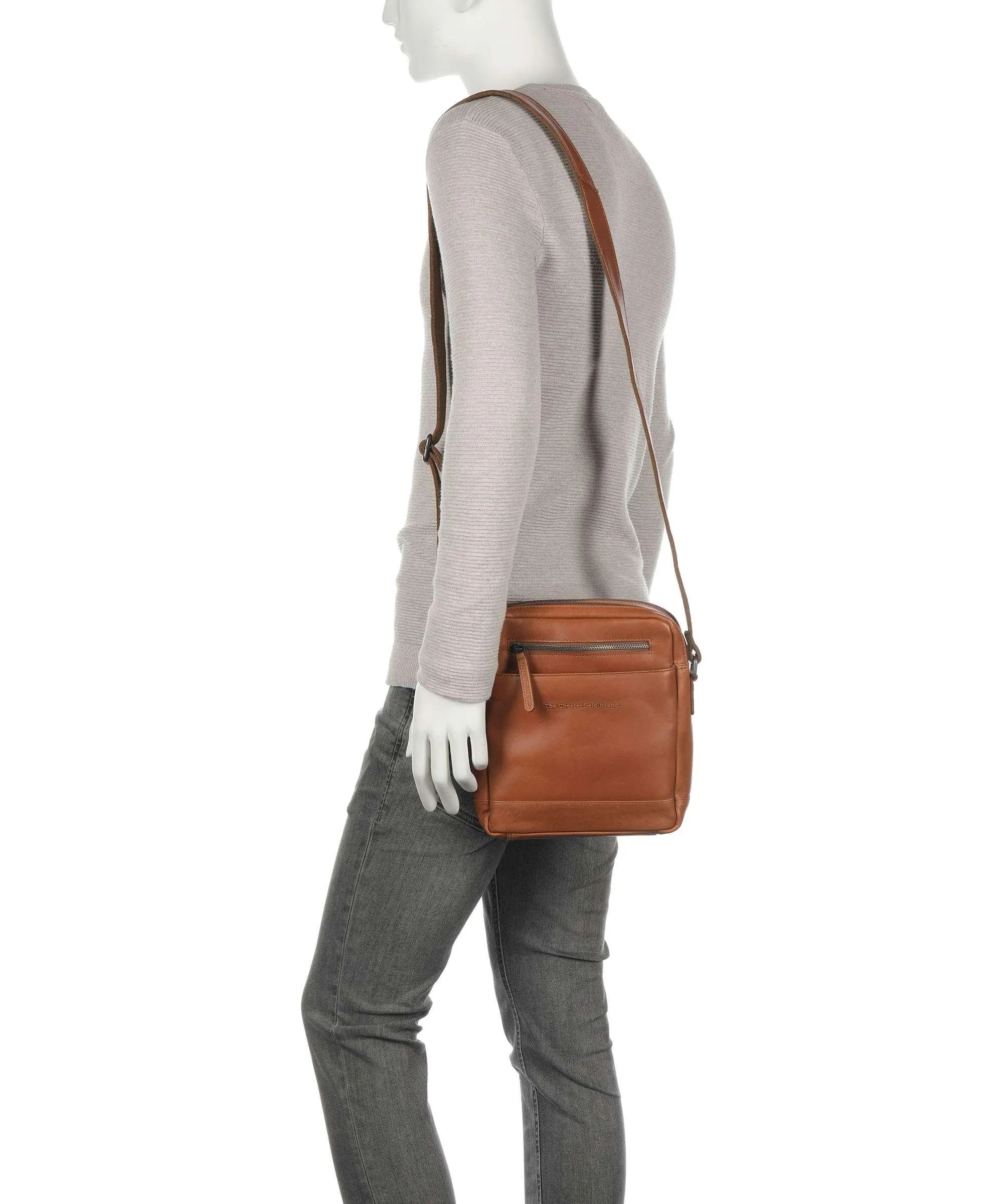  The Chesterfield Brand Cow Wax Pull Up Arnhem Borsa a tracolla pelle a grana fine cognac  