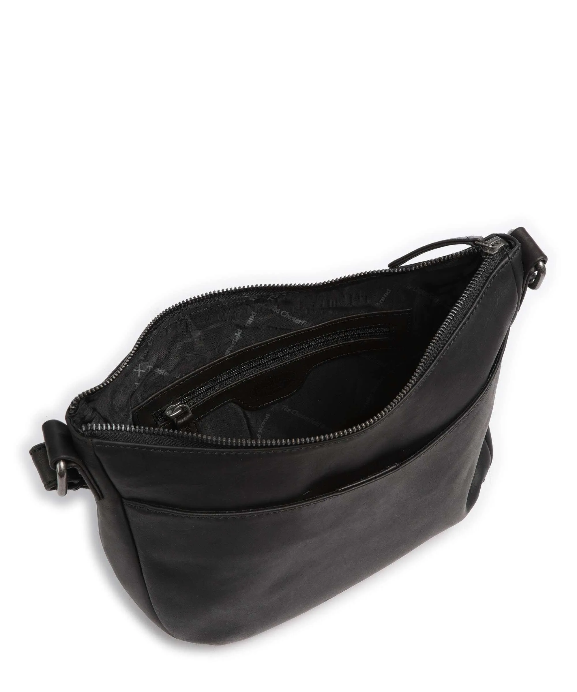  The Chesterfield Brand Cow Wax Pull Up Henderson Borsa a tracolla pelle a grana fine nero  