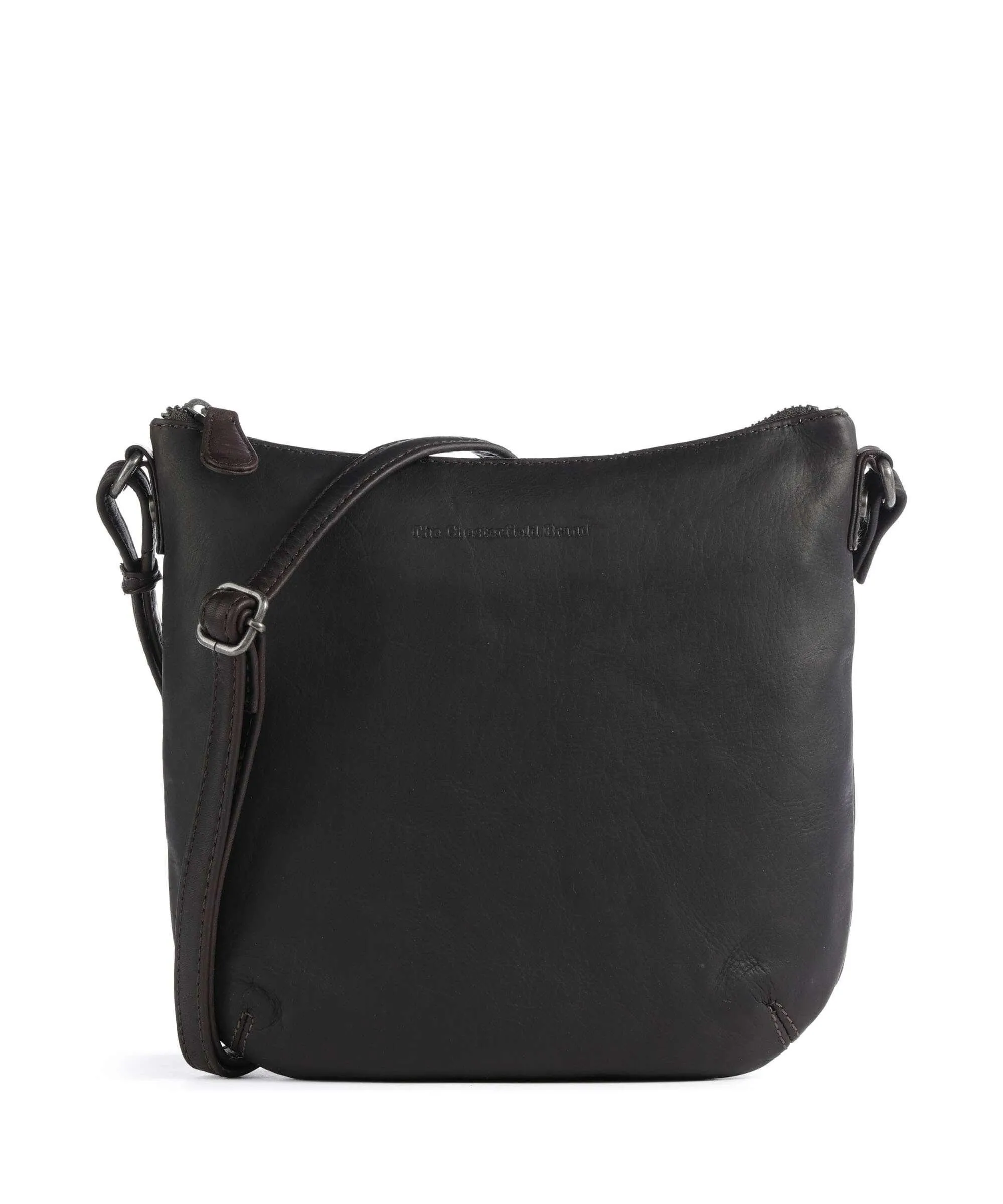  The Chesterfield Brand Cow Wax Pull Up Redding Borsa a tracolla pelle a grana fine marrone scuro  