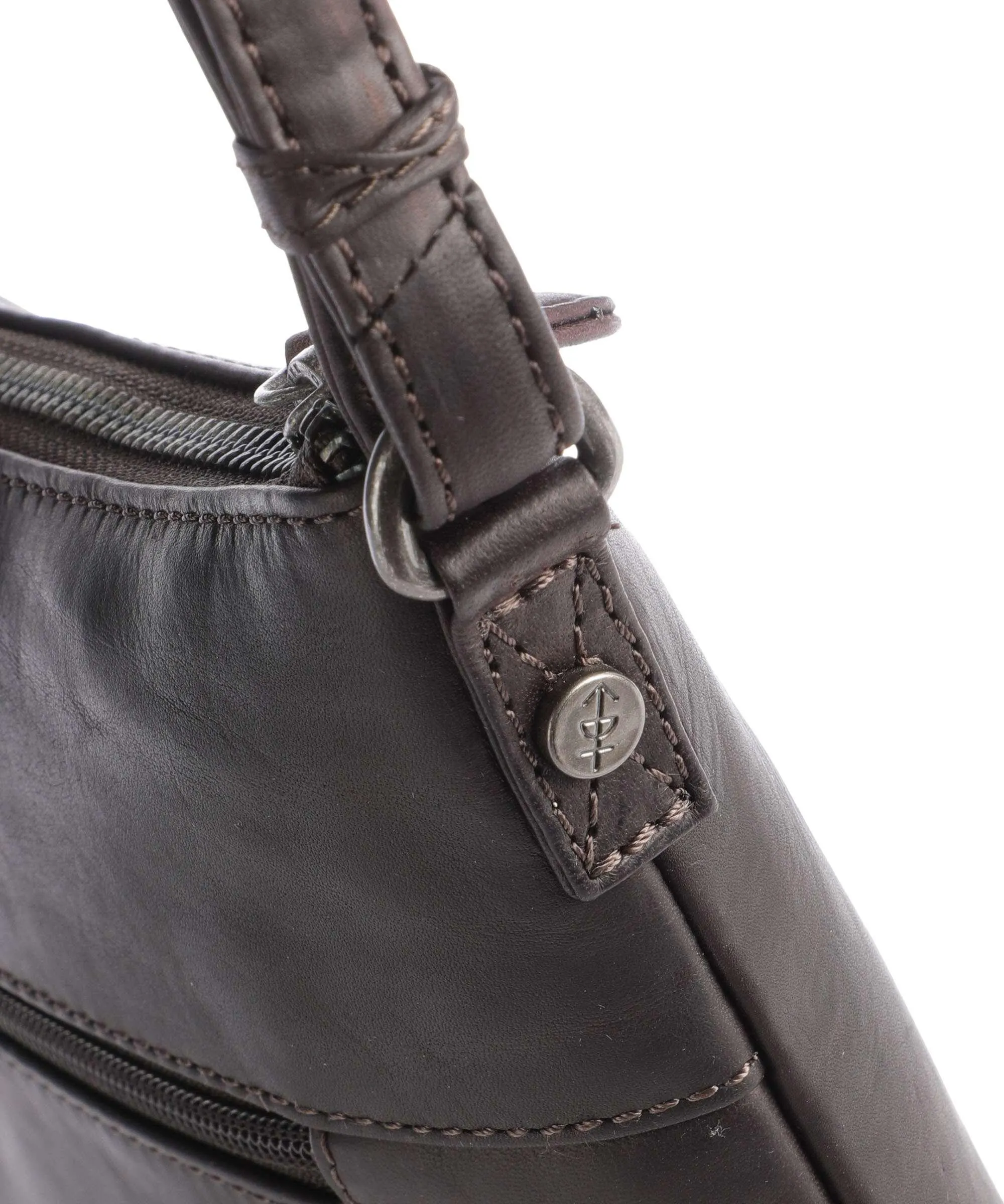  The Chesterfield Brand Cow Wax Pull Up Redding Borsa a tracolla pelle a grana fine marrone scuro  