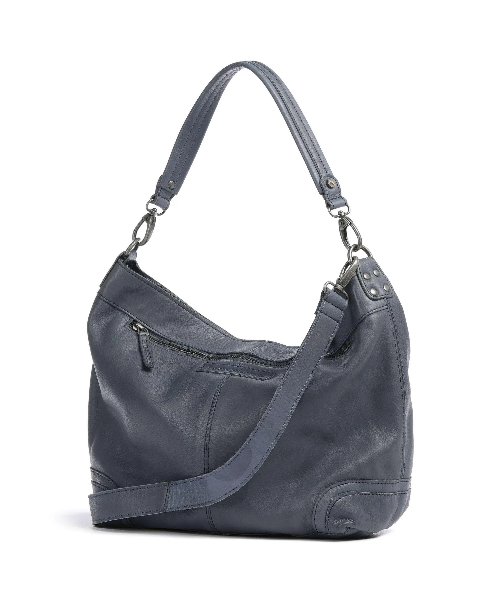  The Chesterfield Brand Washed Wax Cow Bolivia Borsa hobo pelle di vacchetta pull-up navy  