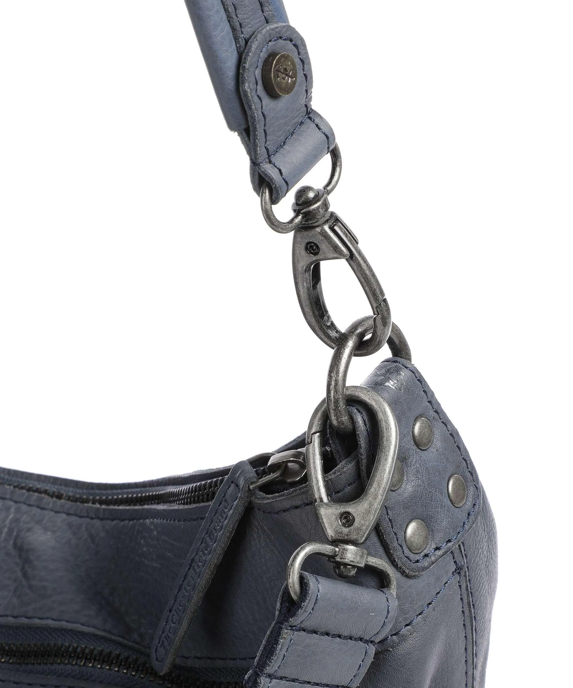  The Chesterfield Brand Washed Wax Cow Bolivia Borsa hobo pelle di vacchetta pull-up navy  