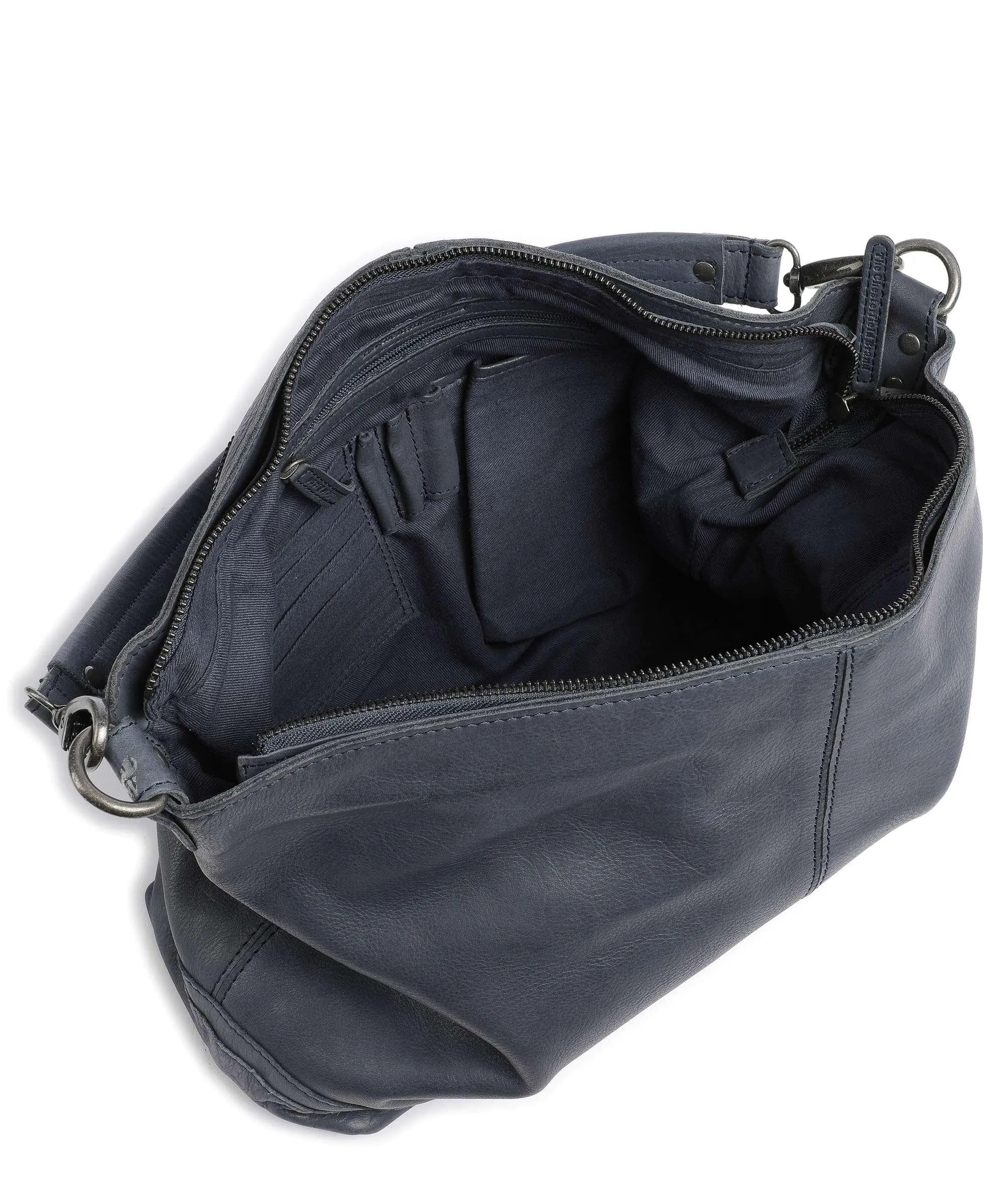  The Chesterfield Brand Washed Wax Cow Bolivia Borsa hobo pelle di vacchetta pull-up navy  