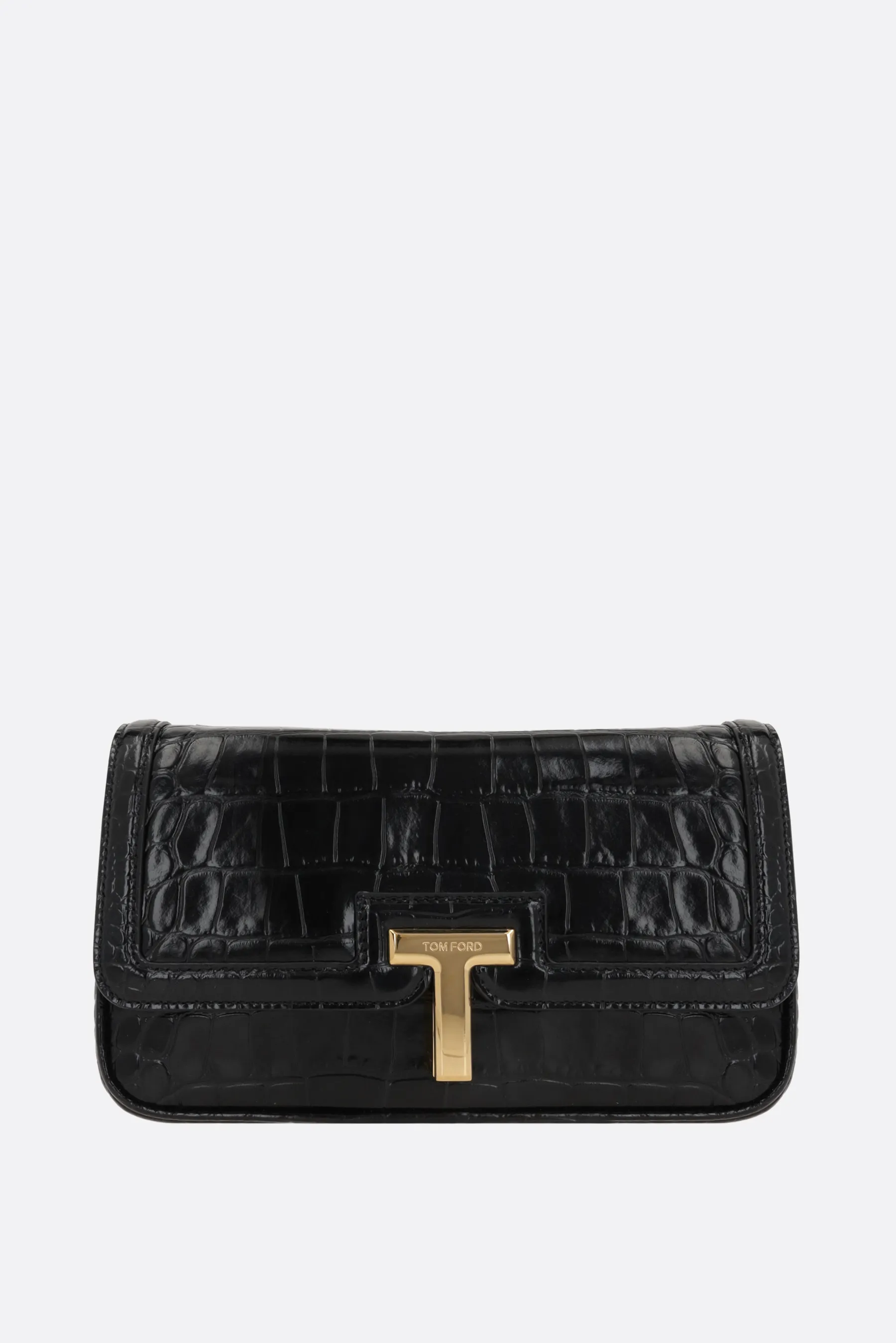  TOM FORD borsa a spalla T in pelle stampa coccodrillo 