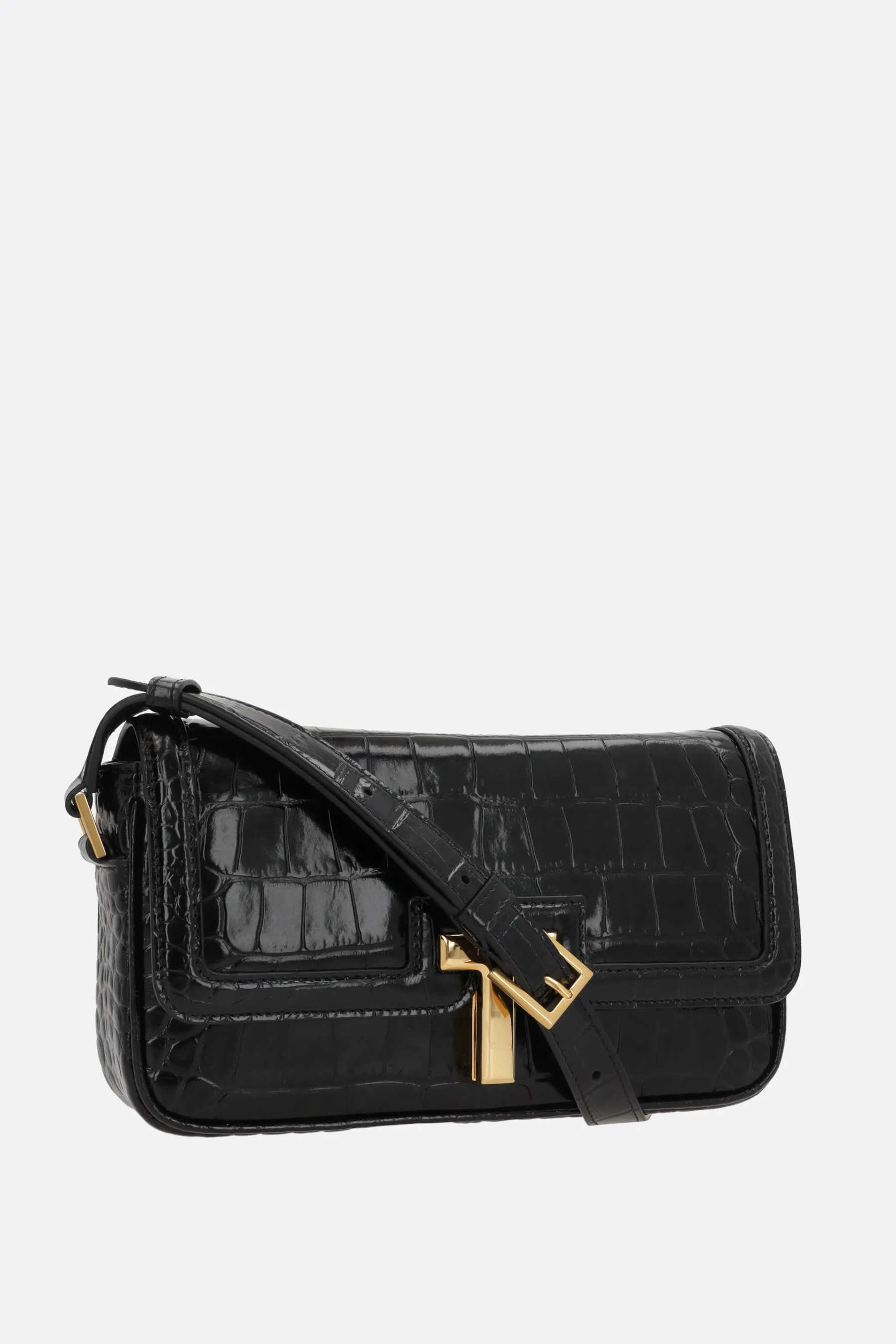  TOM FORD borsa a spalla T in pelle stampa coccodrillo 