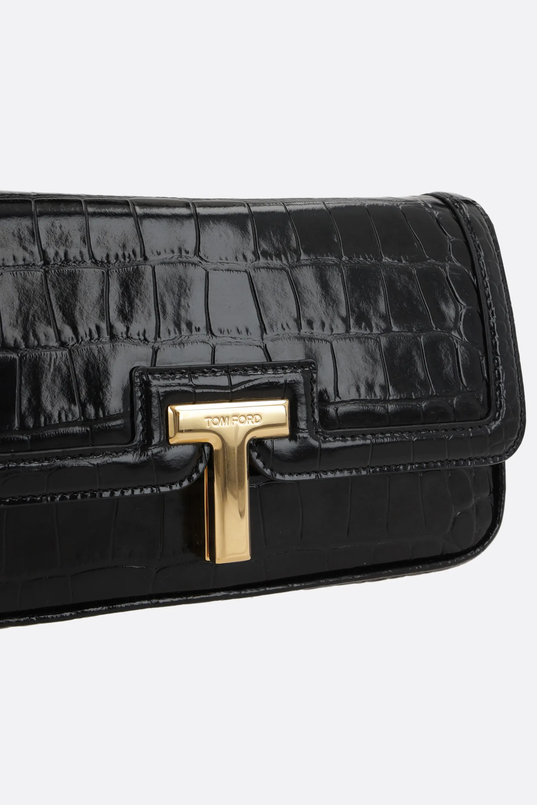  TOM FORD borsa a spalla T in pelle stampa coccodrillo 