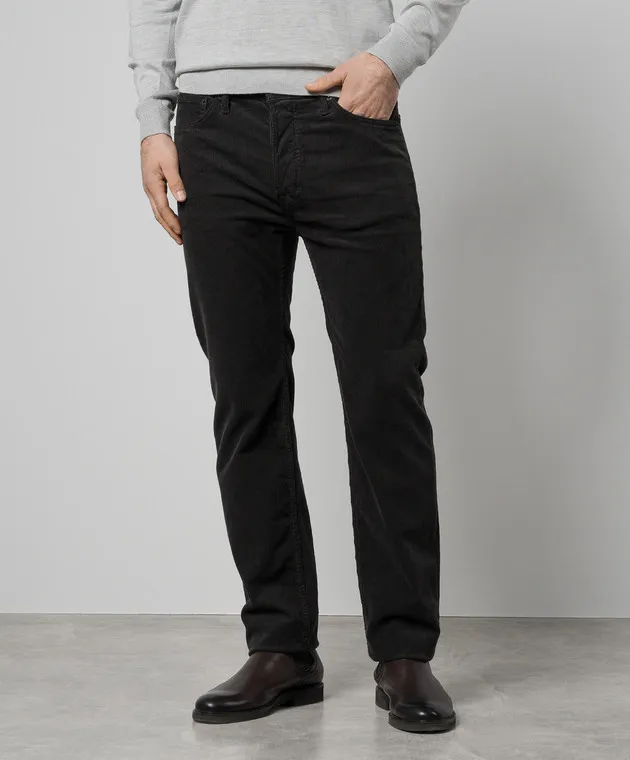 Tom Ford Pantaloni di velluto a coste verdi DPR001DMC009S23