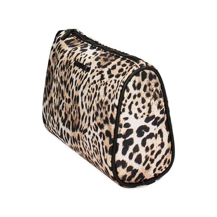 Trousse marrone-nero stampa leopard