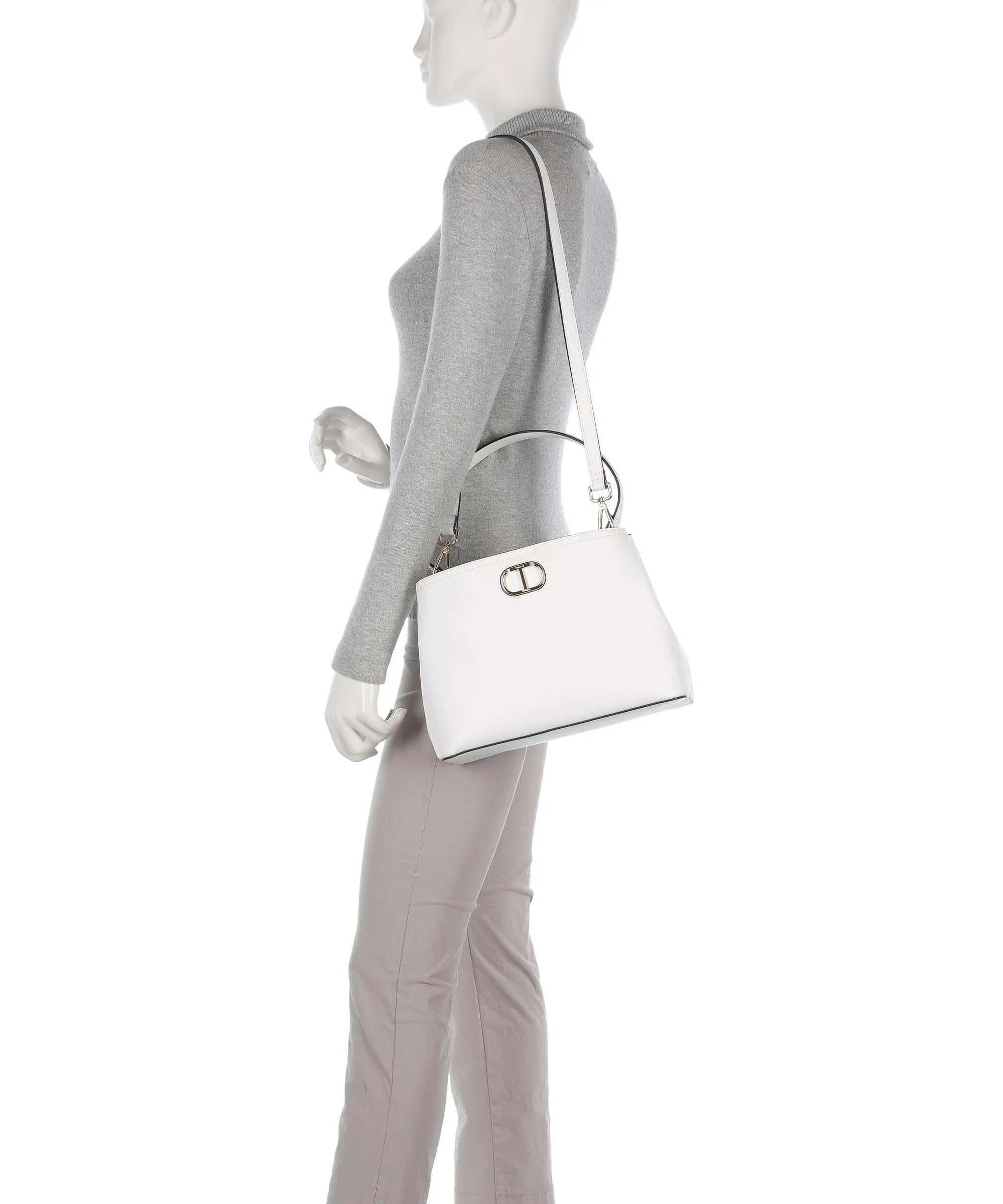 Twinset Saffiano Borsa a spalla pelle sintetica bianco  