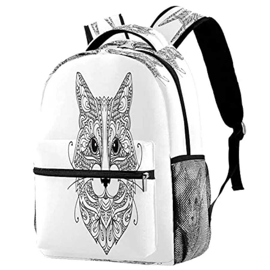 Zaino Casual Classico Di Base Da Viaggio Con Tasche Laterali Per Bottiglia, Zaino Animali In Tazza Per Ragazze Con Spallacci Imb