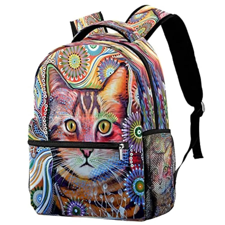 Zaino Casual Classico Di Base Da Viaggio Con Tasche Laterali Per Bottiglia, Zaino Animali In Tazza Per Ragazze Con Spallacci Imb