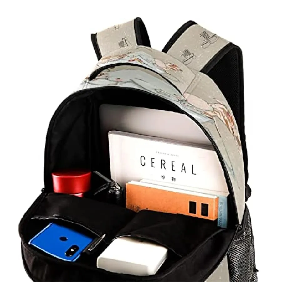Zaino Casual Classico Di Base Da Viaggio Con Tasche Laterali Per Bottiglia, Zaino Animali In Tazza Per Ragazze Con Spallacci Imb